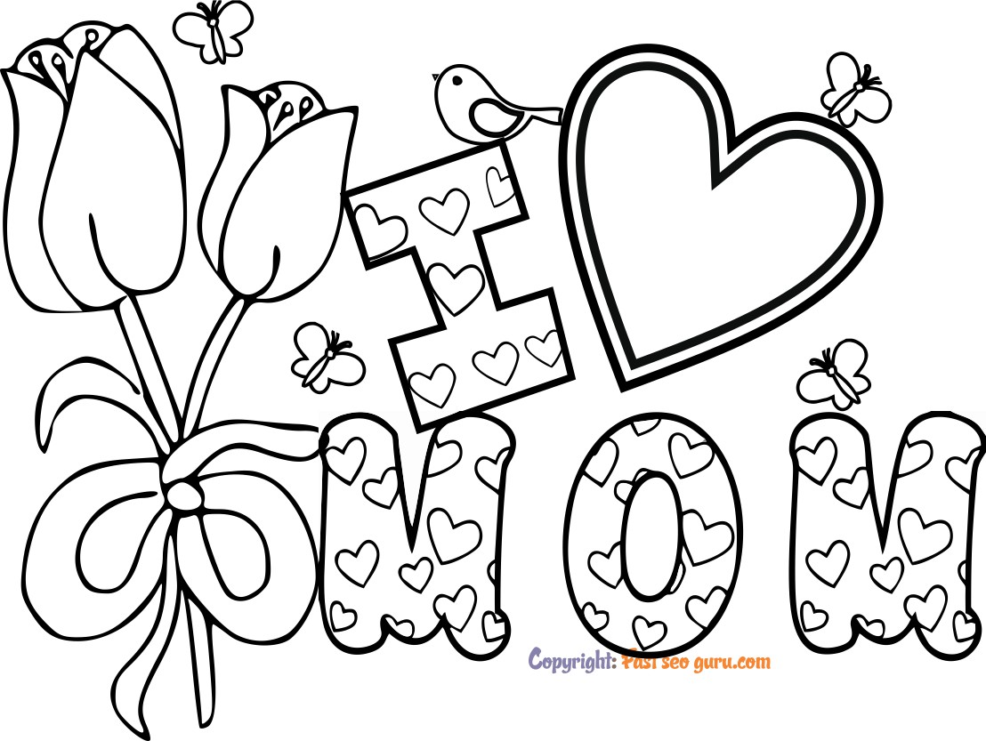 pages to color happy mothers day